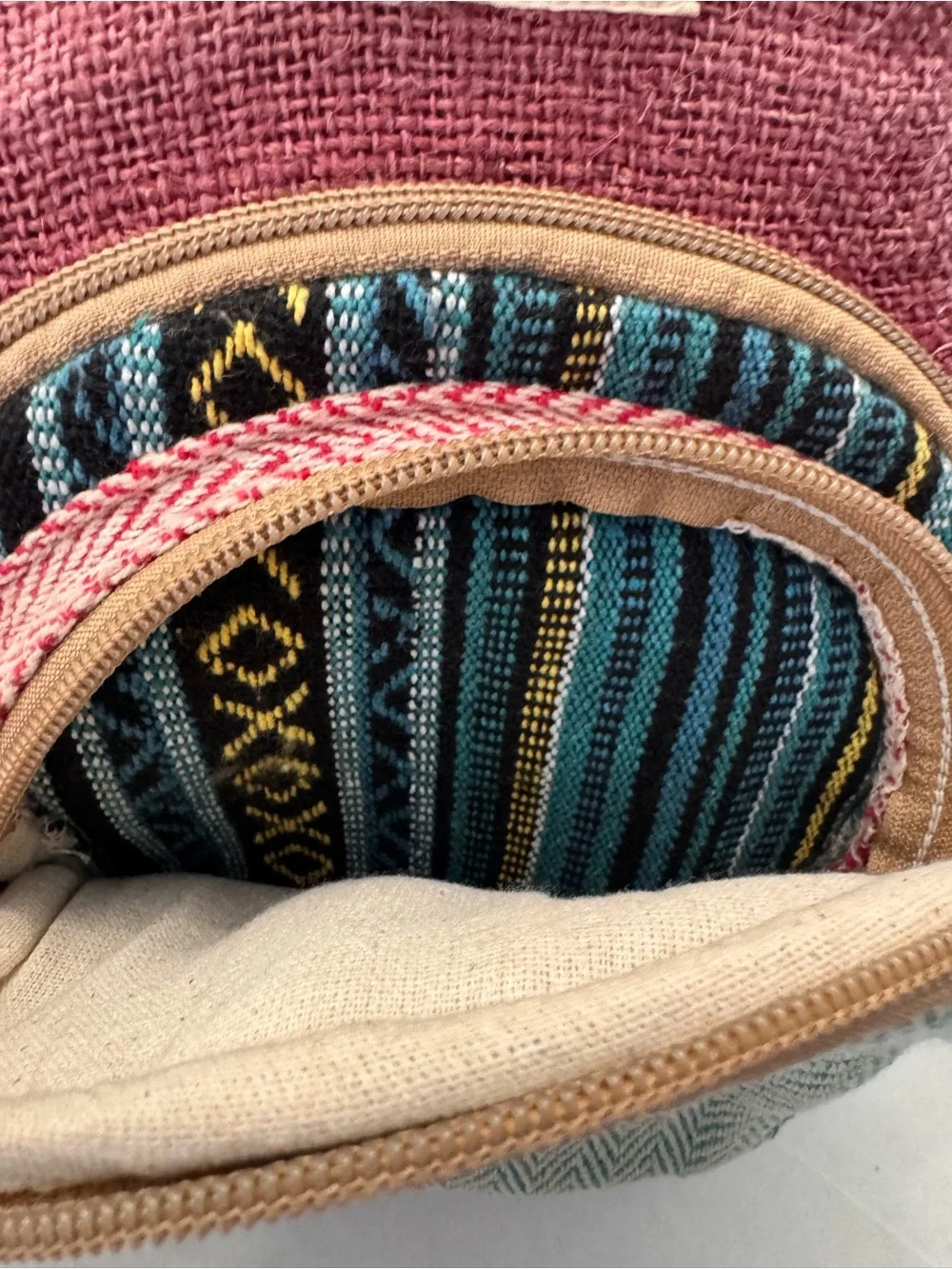 Himalayan Natural Hemp Cotton Sling Bag Crossbody Handcrafted in Nepal